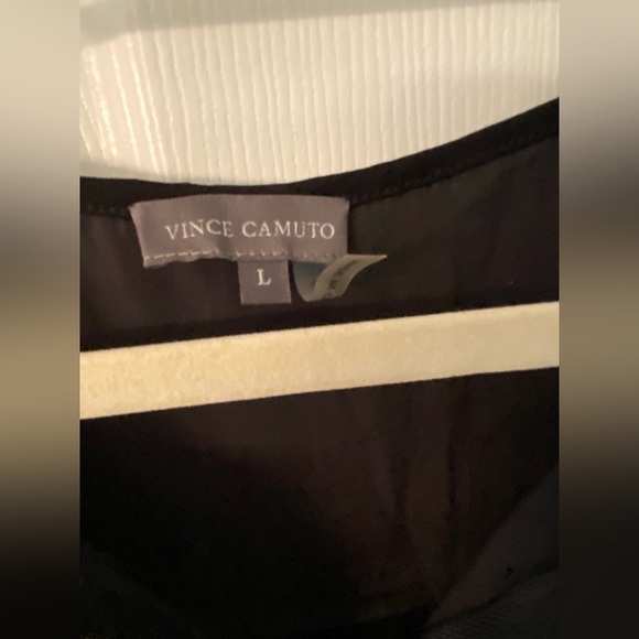 VINCE CAMUTO L Black Knit Tunic Silky Front Gold Zipper Detail R $79 - Picture 3 of 8